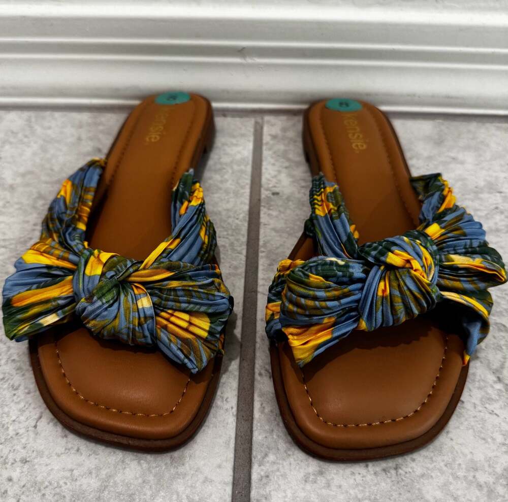 Kensie Women's Slide Sandals with Bow Knot Detail
